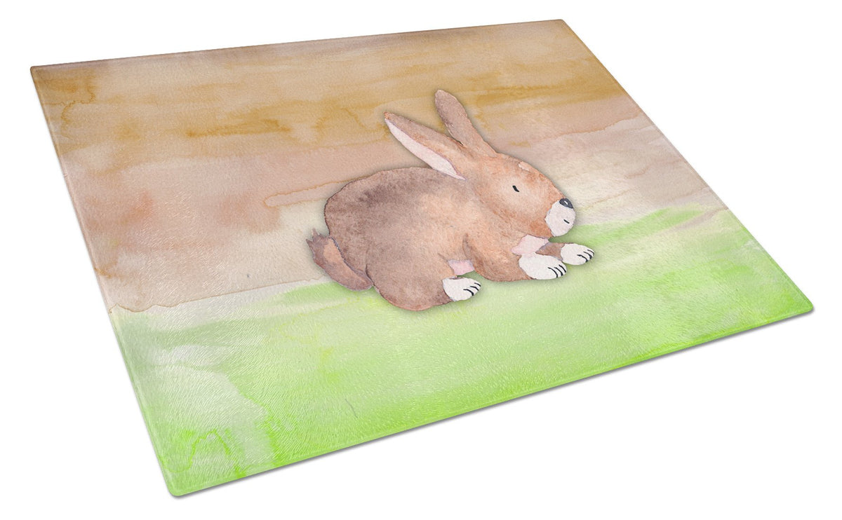 Rabbit Watercolor Glass Cutting Board Large BB7410LCB by Caroline&#39;s Treasures