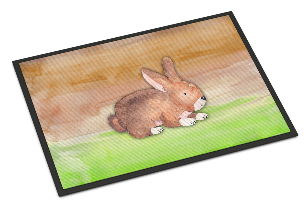 Rabbit Watercolor Indoor or Outdoor Mat 18x27 BB7410MAT - the-store.com