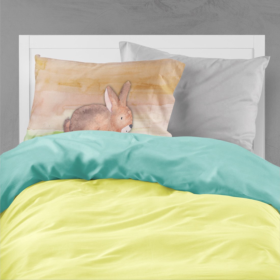 Rabbit Watercolor Fabric Standard Pillowcase BB7410PILLOWCASE by Caroline's Treasures