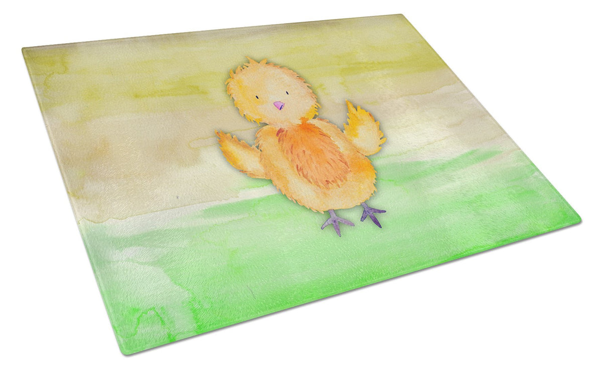 Chicken Watercolor Glass Cutting Board Large BB7411LCB by Caroline&#39;s Treasures