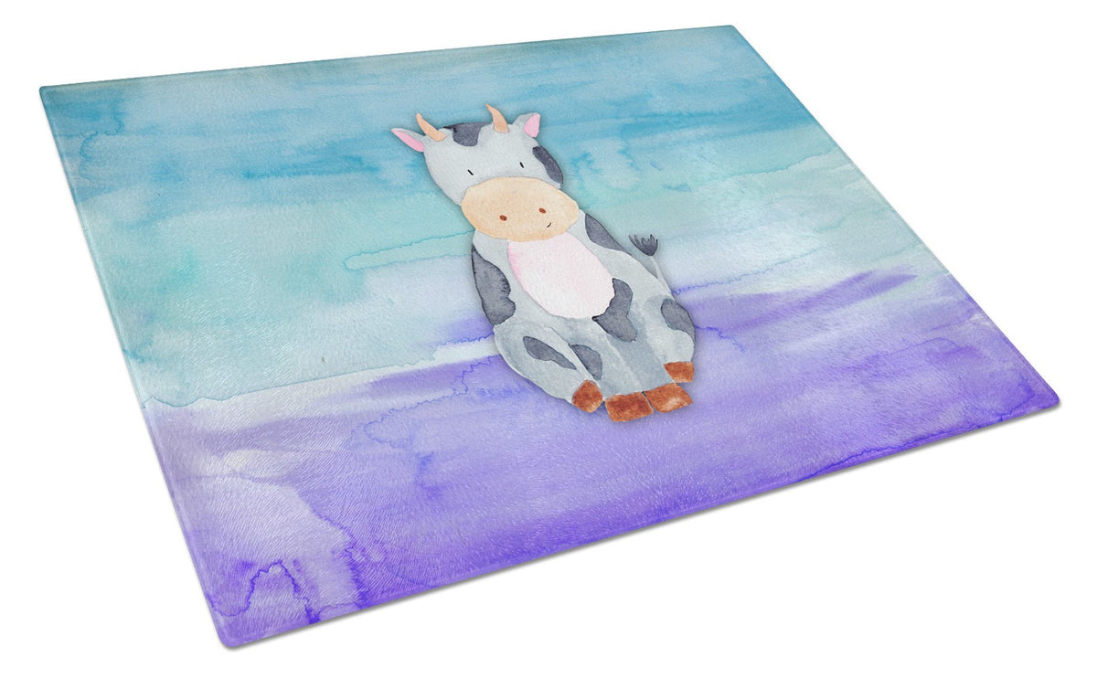 Cow Watercolor Glass Cutting Board Large BB7412LCB by Caroline&#39;s Treasures