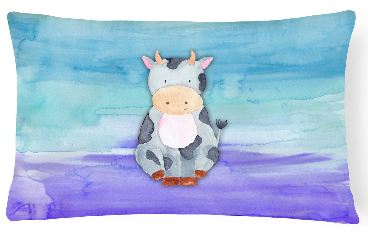 Cow Watercolor Canvas Fabric Decorative Pillow BB7412PW1216 by Caroline&#39;s Treasures