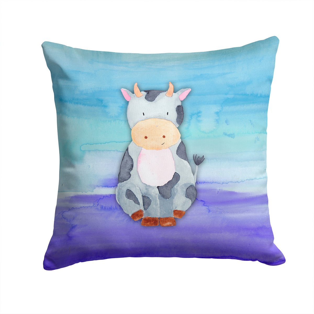 Cow Watercolor Fabric Decorative Pillow BB7412PW1414 - the-store.com