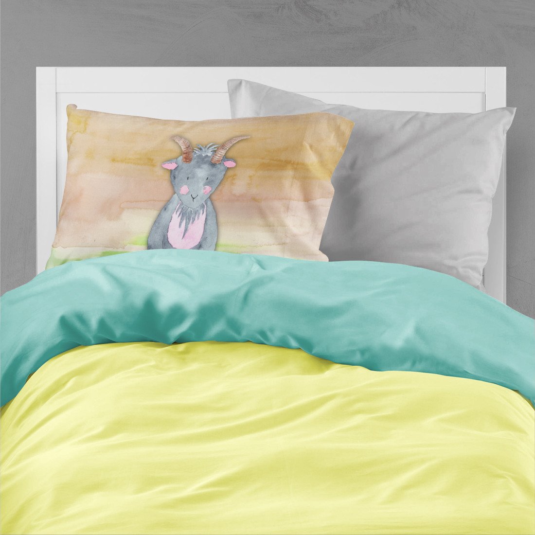 Goat Watercolor Fabric Standard Pillowcase BB7413PILLOWCASE by Caroline's Treasures