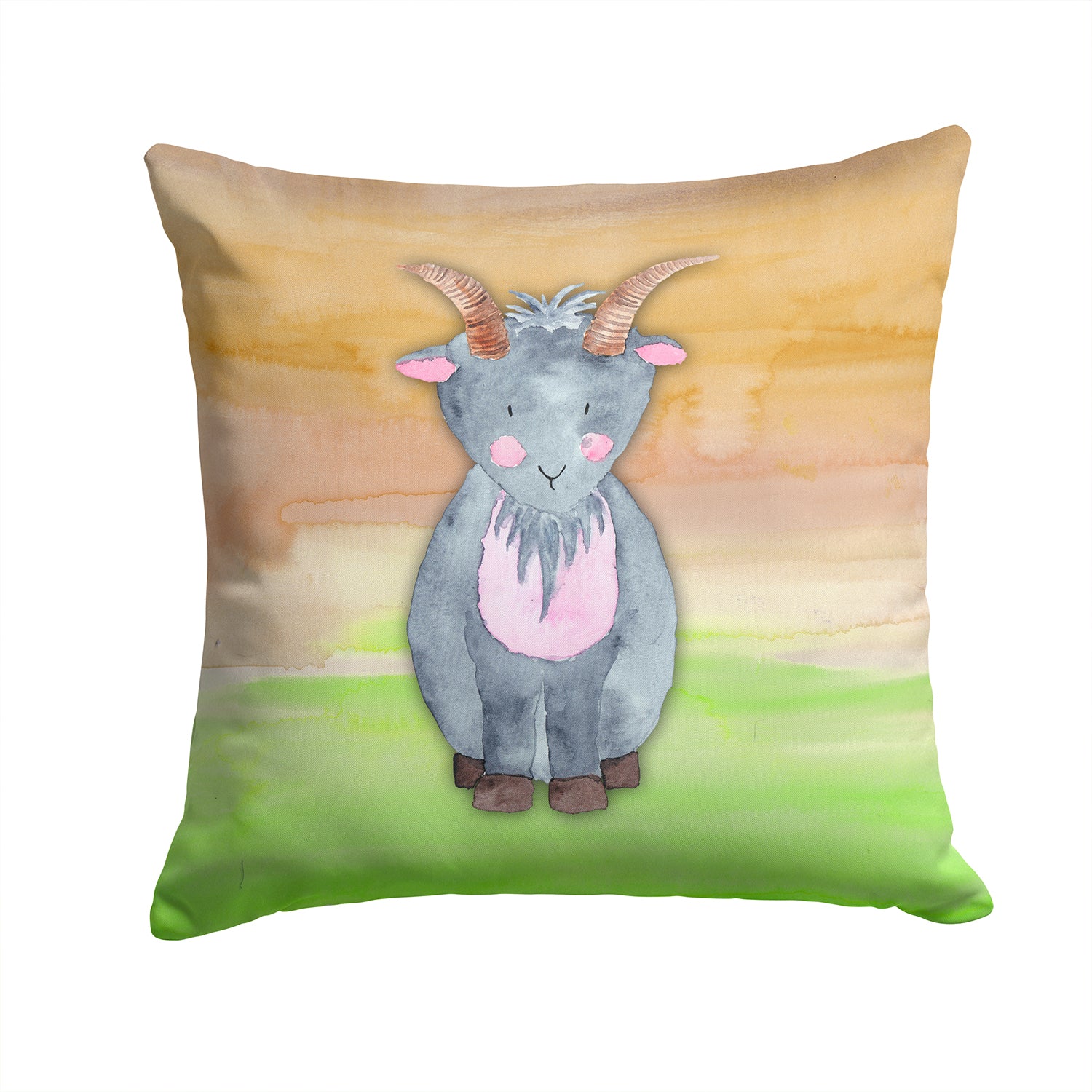 Goat Watercolor Fabric Decorative Pillow BB7413PW1414 - the-store.com