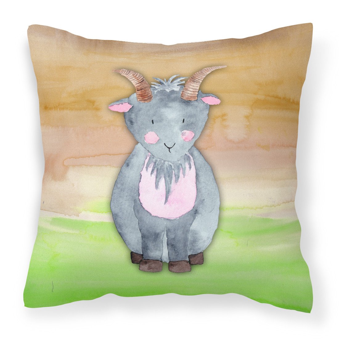 Goat Watercolor Fabric Decorative Pillow BB7413PW1818 by Caroline&#39;s Treasures