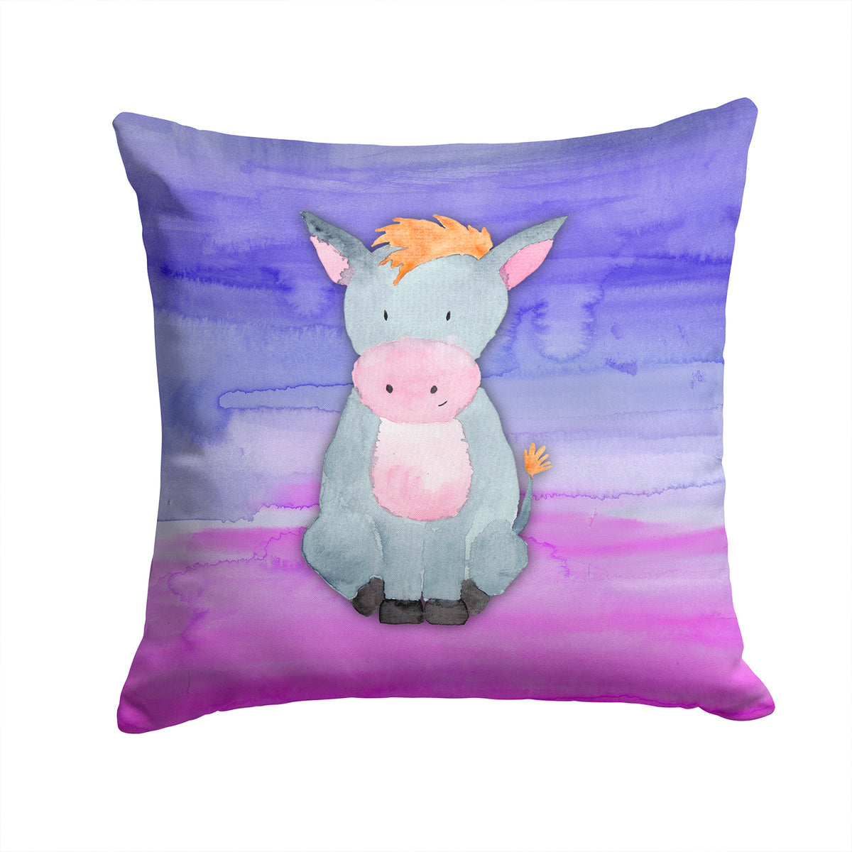 Donkey Watercolor Fabric Decorative Pillow BB7415PW1414 - the-store.com