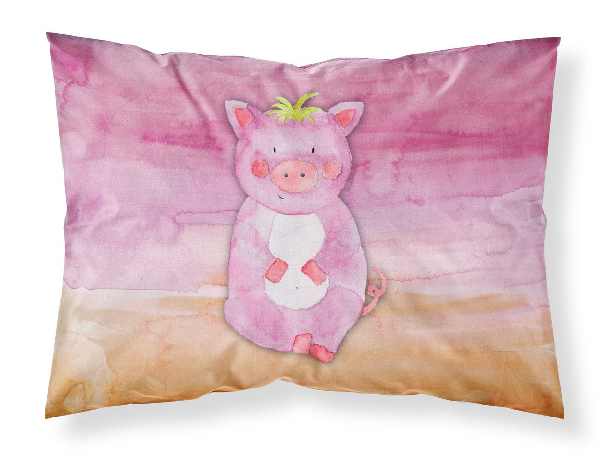 Pig Watercolor Fabric Standard Pillowcase BB7416PILLOWCASE by Caroline&#39;s Treasures