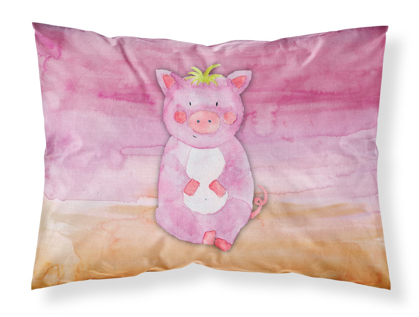 Pig Watercolor Fabric Standard Pillowcase BB7416PILLOWCASE by Caroline's Treasures