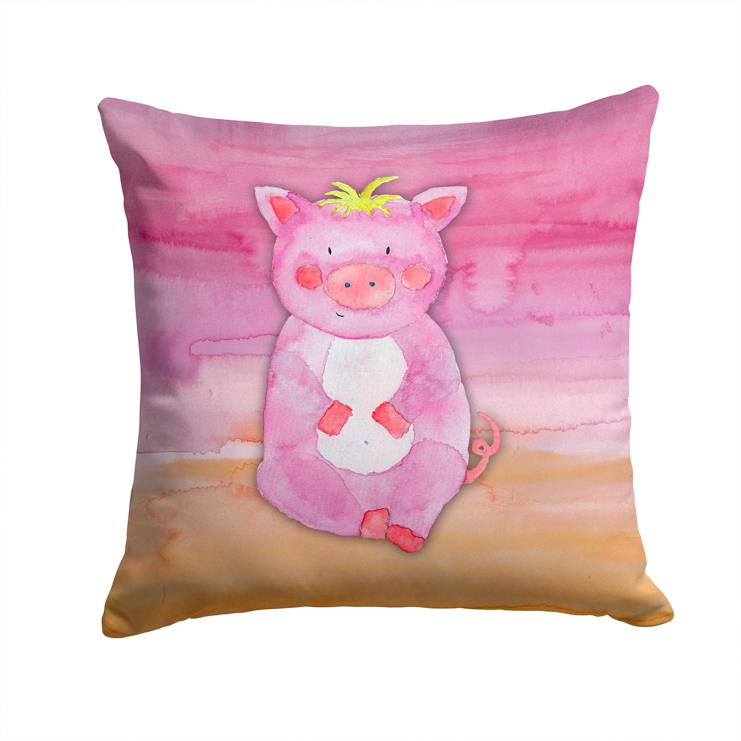 Pig Watercolor Fabric Decorative Pillow BB7416PW1414 - the-store.com