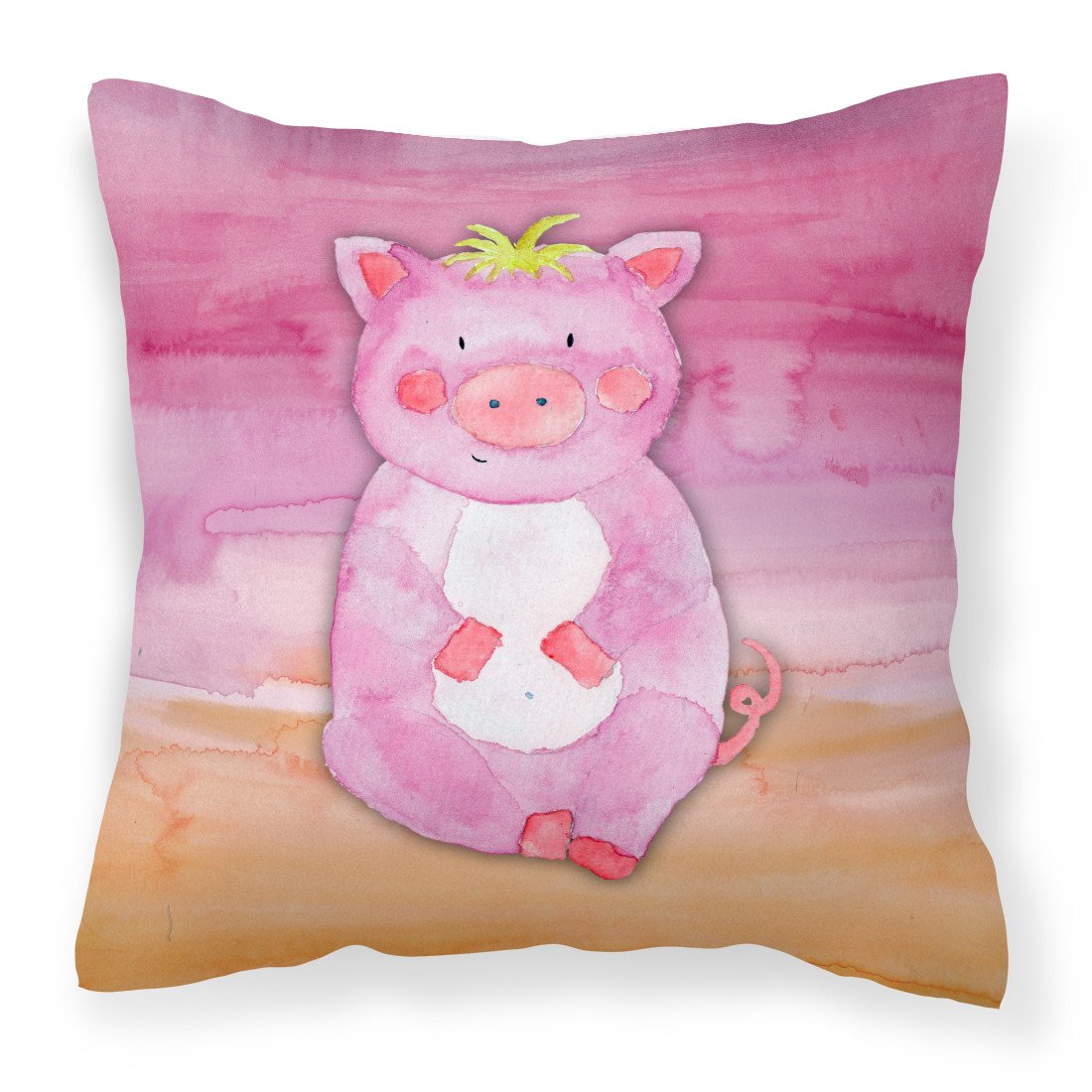 Pig Watercolor Fabric Decorative Pillow BB7416PW1818 by Caroline&#39;s Treasures
