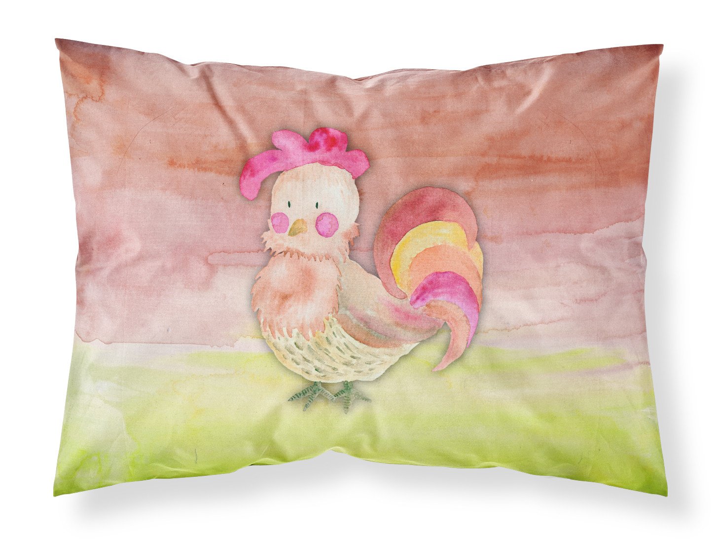 Rooster Watercolor Fabric Standard Pillowcase BB7417PILLOWCASE by Caroline's Treasures
