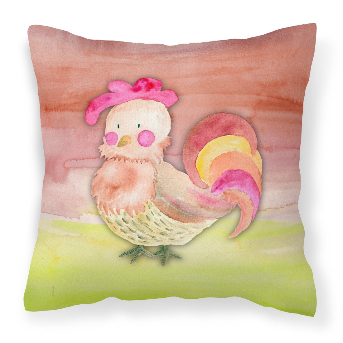 Rooster Watercolor Fabric Decorative Pillow BB7417PW1818 by Caroline&#39;s Treasures