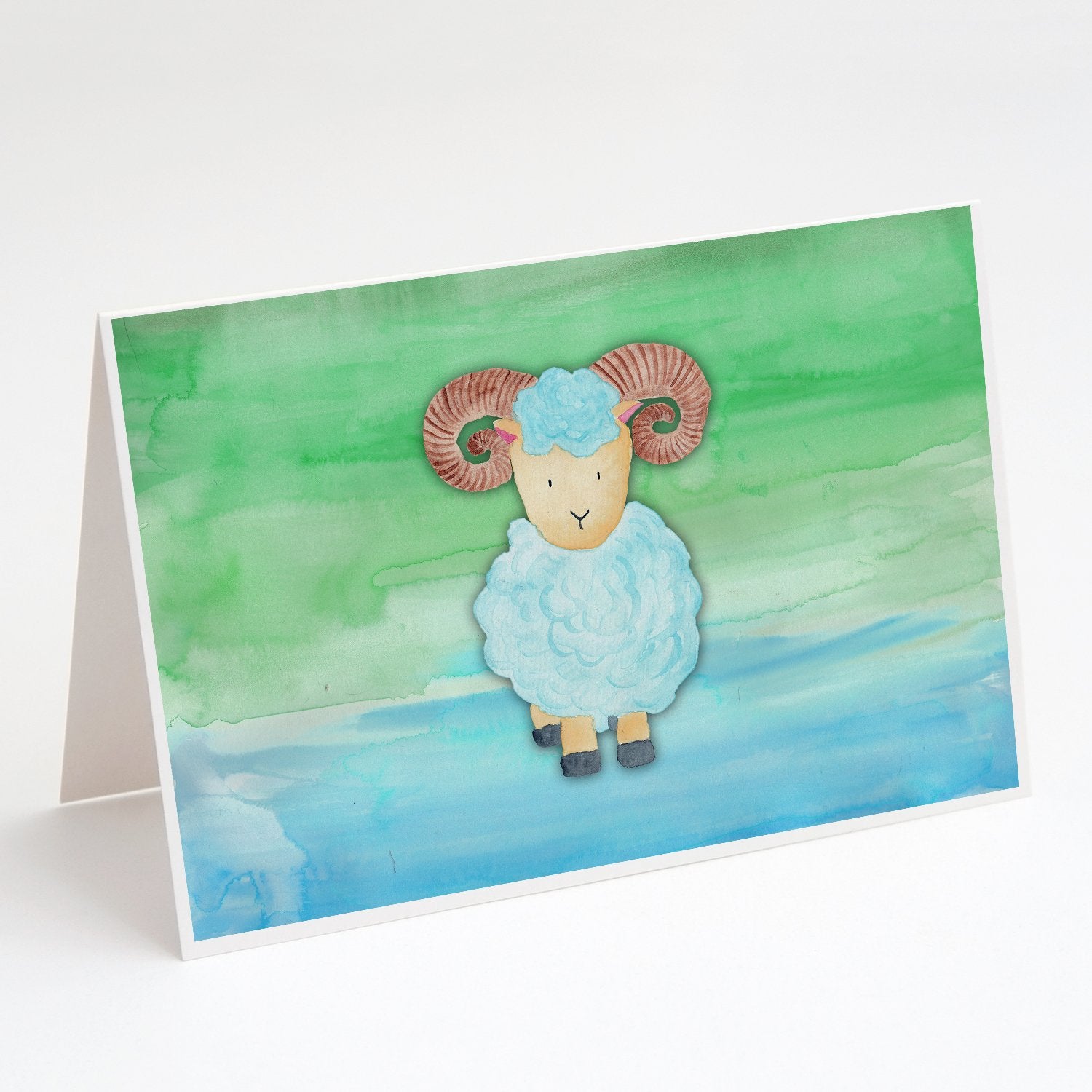 Buy this Ram Sheep Watercolor Greeting Cards and Envelopes Pack of 8
