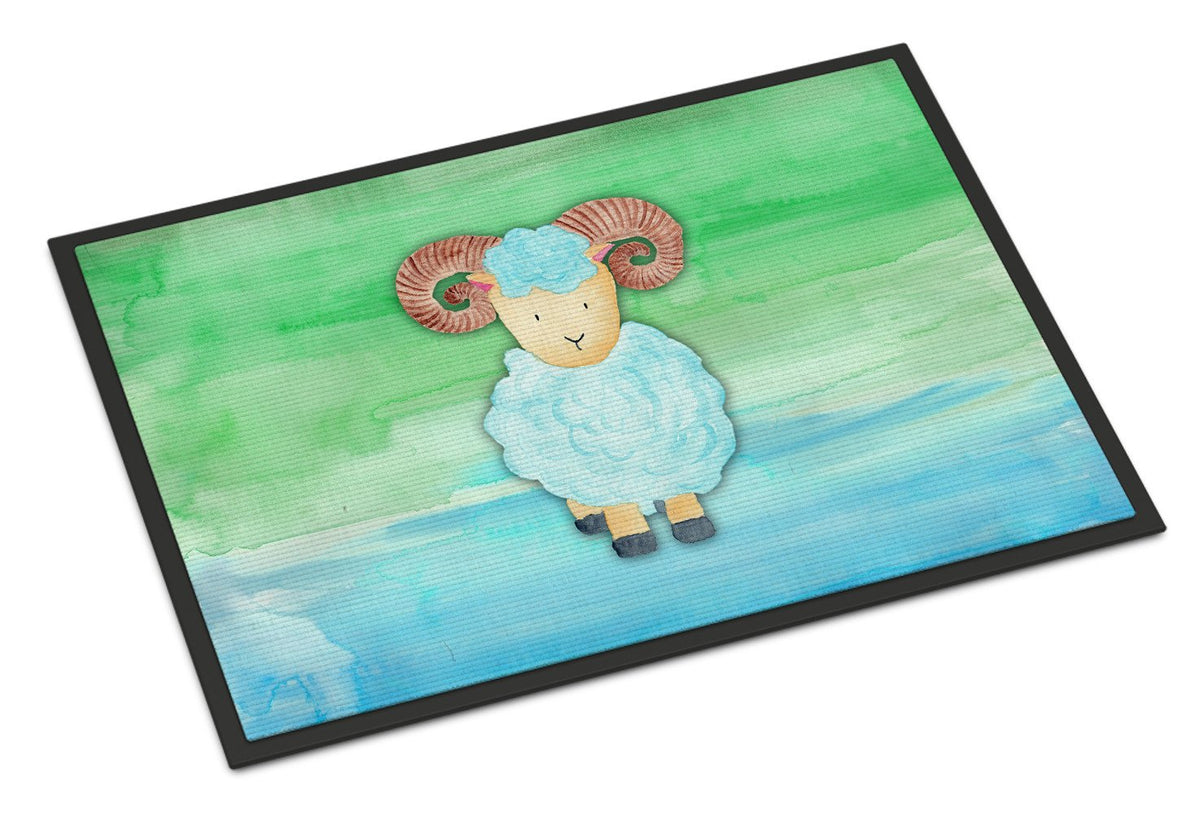 Ram Sheep Watercolor Indoor or Outdoor Mat 24x36 BB7418JMAT by Caroline&#39;s Treasures