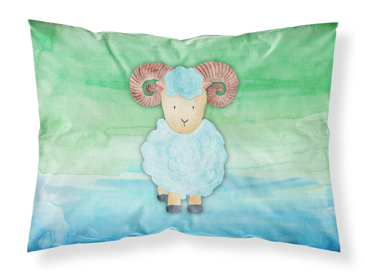 Ram Sheep Watercolor Fabric Standard Pillowcase BB7418PILLOWCASE by Caroline&#39;s Treasures