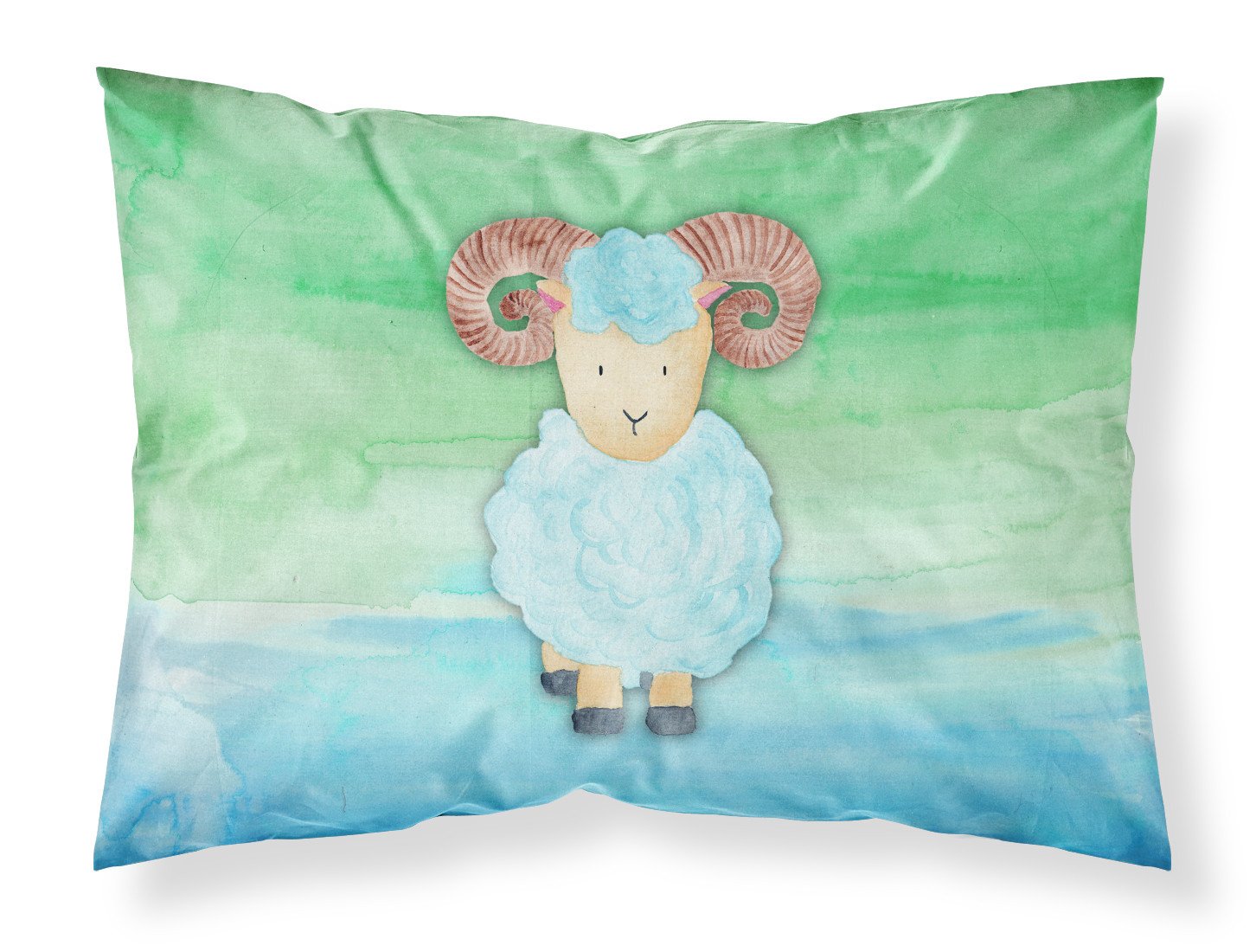 Ram Sheep Watercolor Fabric Standard Pillowcase BB7418PILLOWCASE by Caroline's Treasures