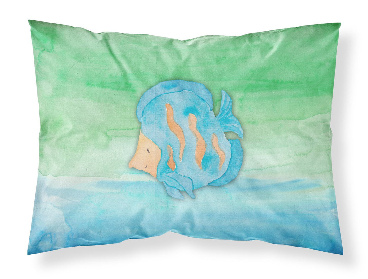Blue Fish Watercolor Fabric Standard Pillowcase BB7419PILLOWCASE by Caroline&#39;s Treasures