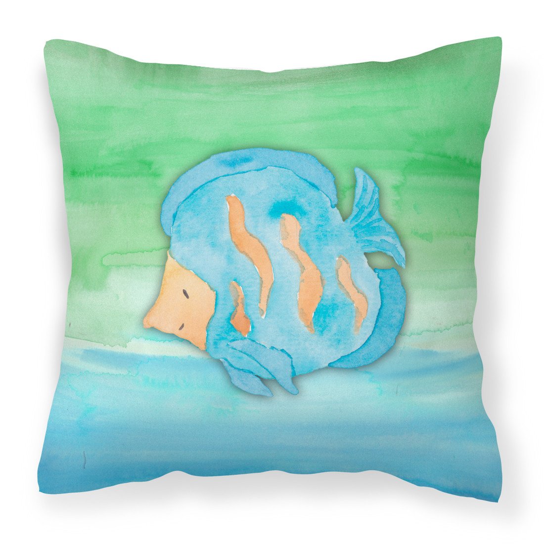 Blue Fish Watercolor Fabric Decorative Pillow BB7419PW1818 by Caroline&#39;s Treasures