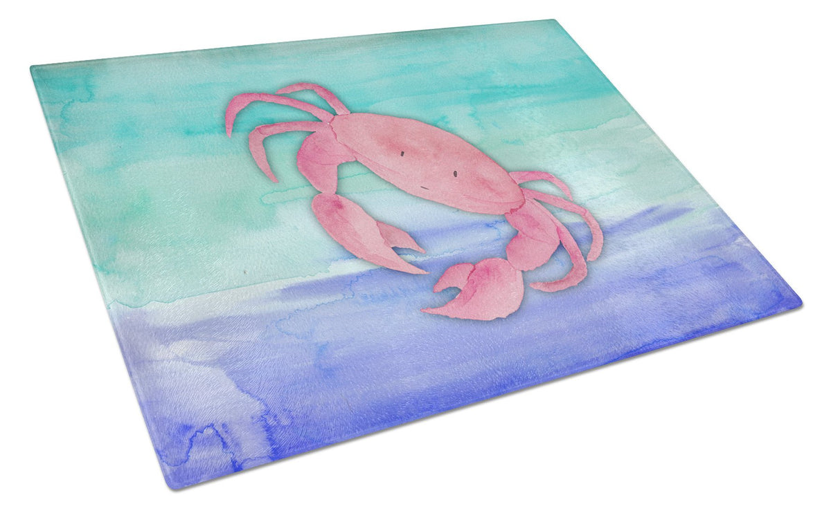 Crab Watercolor Glass Cutting Board Large BB7420LCB by Caroline&#39;s Treasures