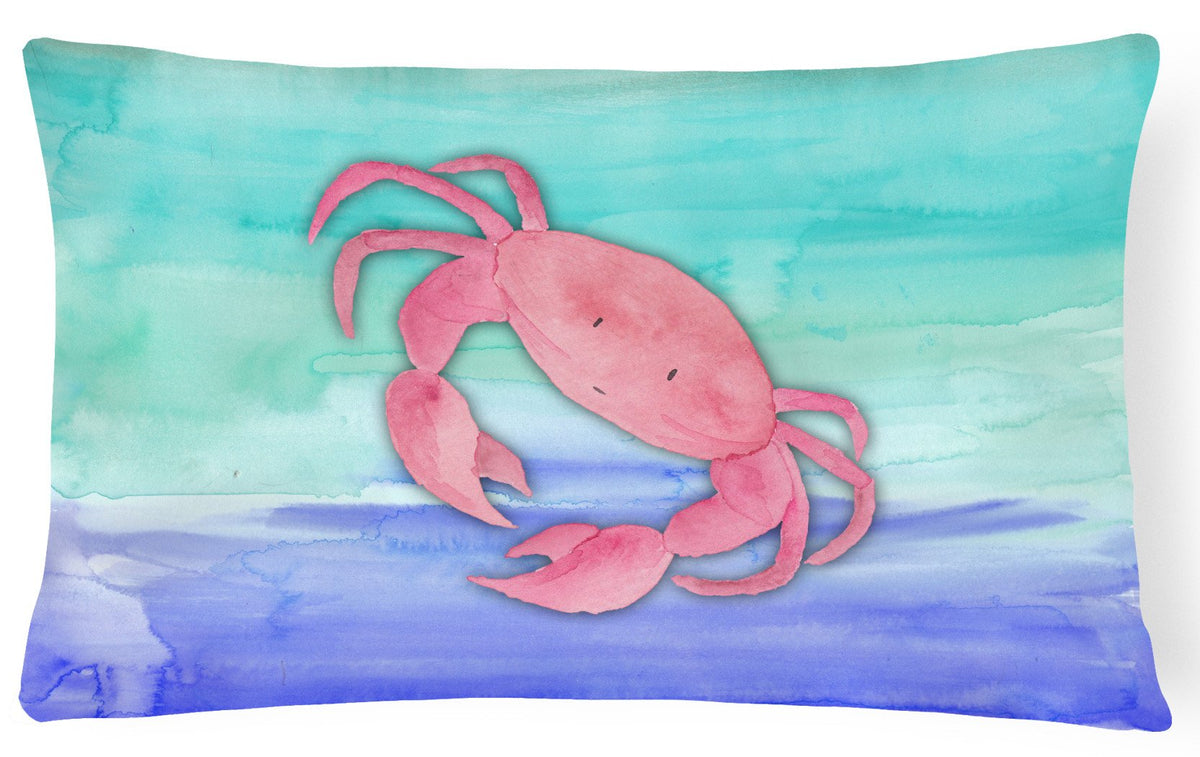 Crab Watercolor Canvas Fabric Decorative Pillow BB7420PW1216 by Caroline&#39;s Treasures