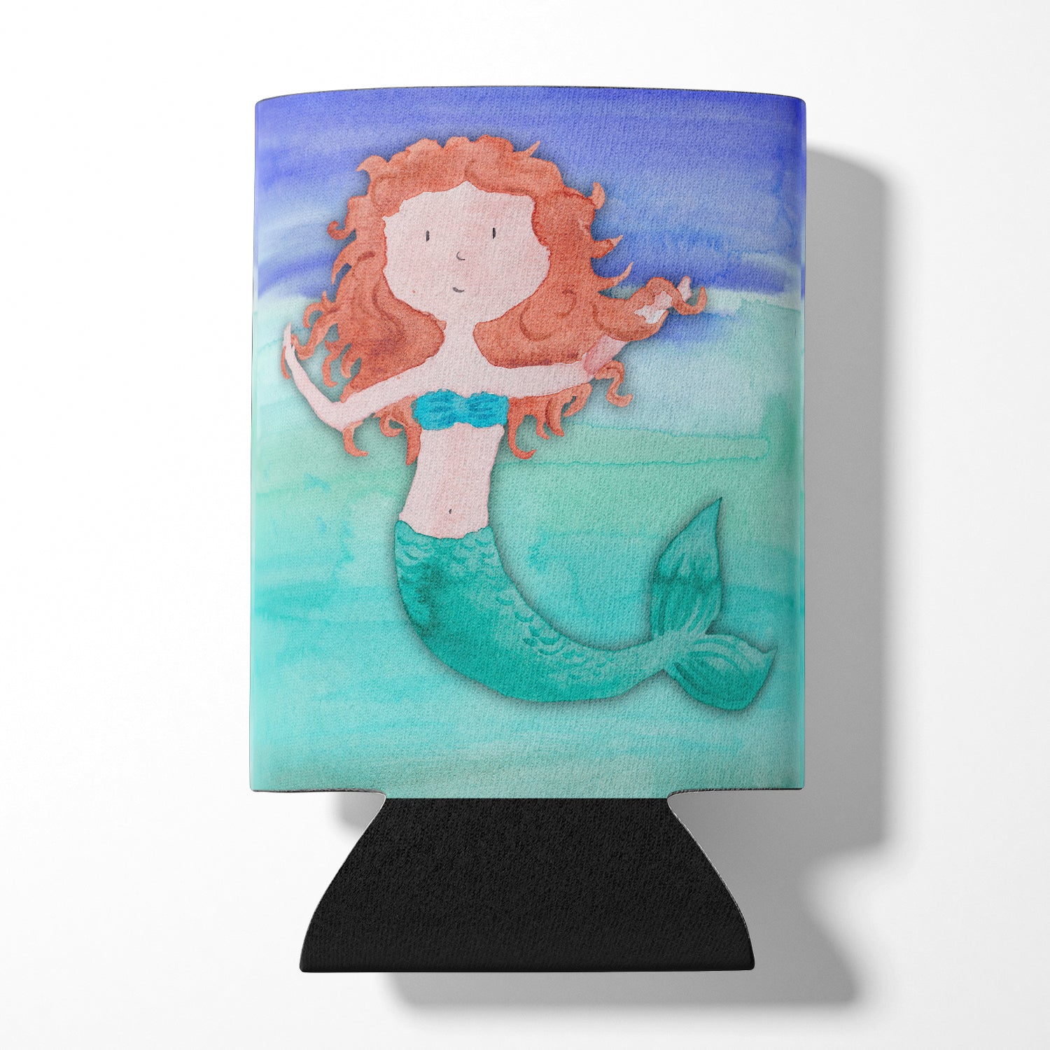 Ginger Mermaid Watercolor Can or Bottle Hugger BB7421CC  the-store.com.