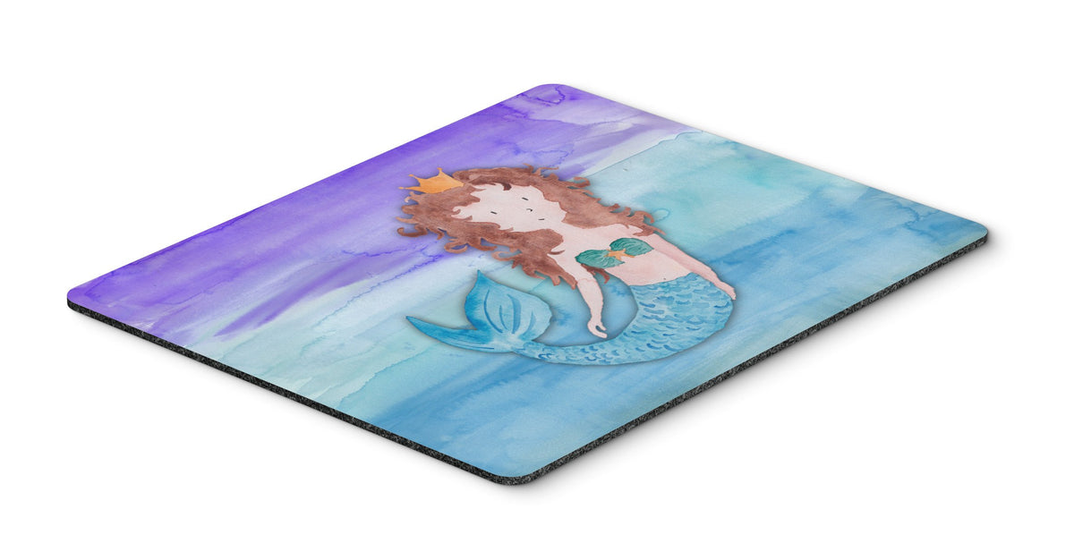 Brunette Mermaid Watercolor Mouse Pad, Hot Pad or Trivet BB7422MP by Caroline&#39;s Treasures