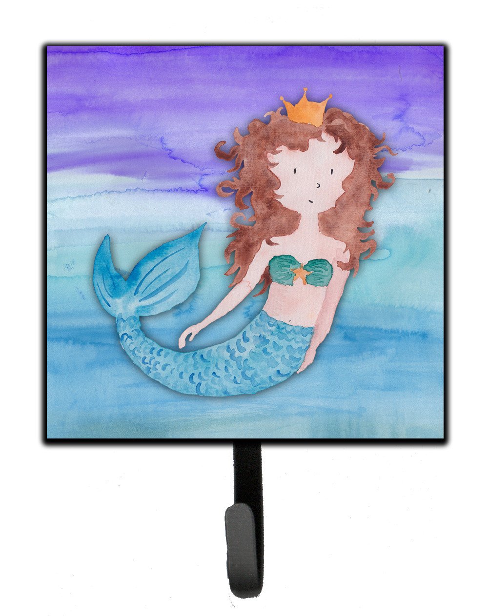 Brunette Mermaid Watercolor Leash or Key Holder BB7422SH4 by Caroline&#39;s Treasures