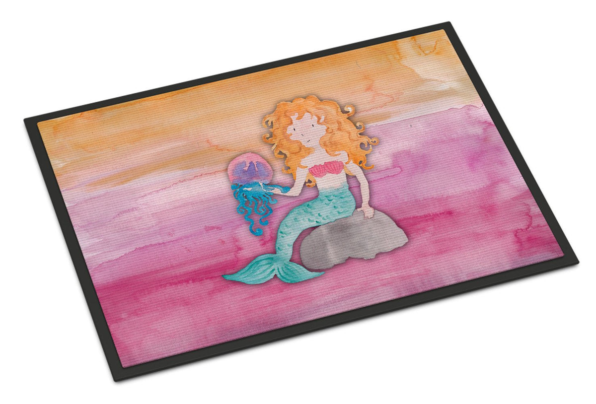 Blonde Mermaid Watercolor Indoor or Outdoor Mat 24x36 BB7423JMAT by Caroline&#39;s Treasures