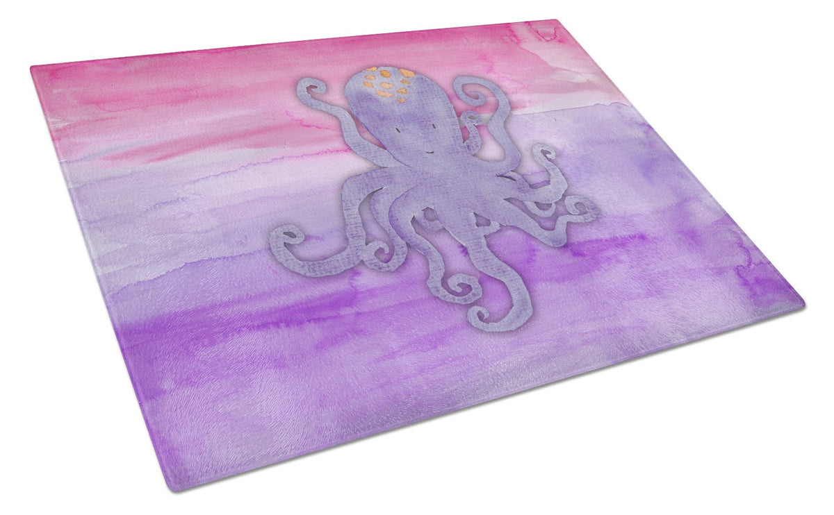 Octopus Watercolor Glass Cutting Board Large BB7424LCB by Caroline&#39;s Treasures