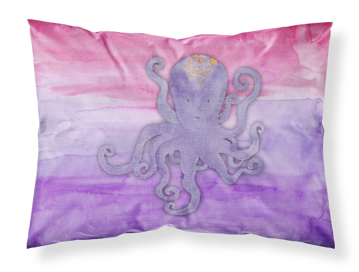 Octopus Watercolor Fabric Standard Pillowcase BB7424PILLOWCASE by Caroline&#39;s Treasures