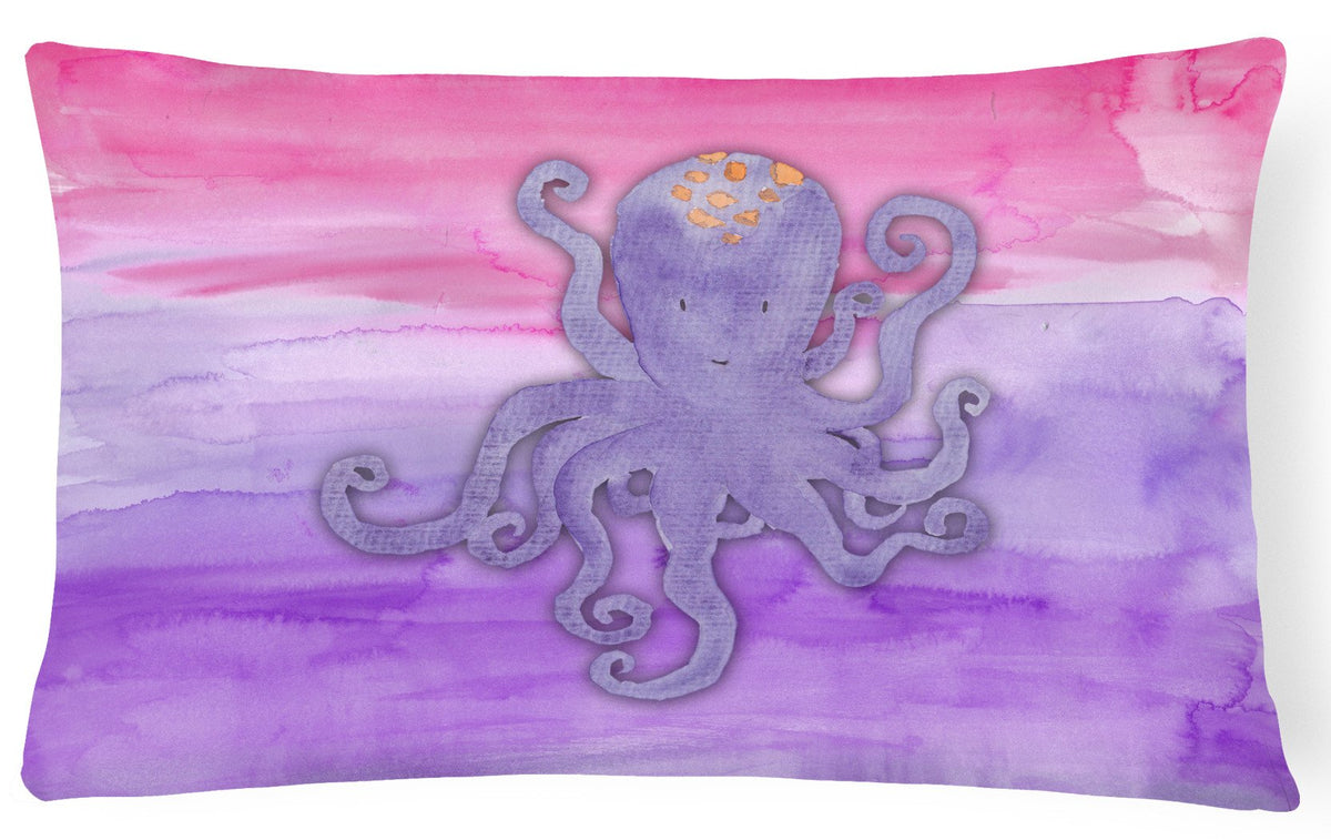 Octopus Watercolor Canvas Fabric Decorative Pillow BB7424PW1216 by Caroline&#39;s Treasures