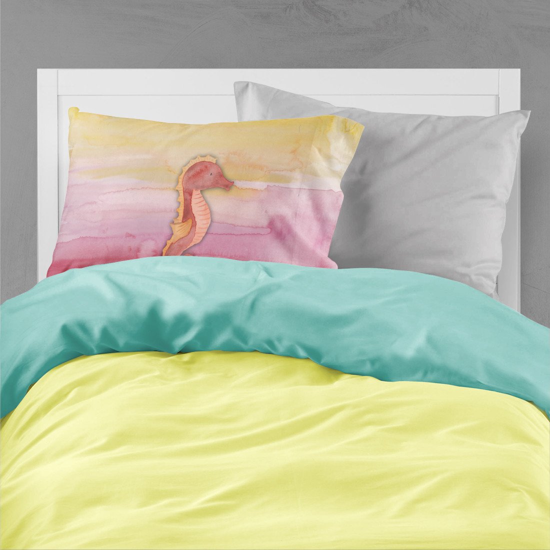Seahorse Watercolor Fabric Standard Pillowcase BB7425PILLOWCASE by Caroline's Treasures