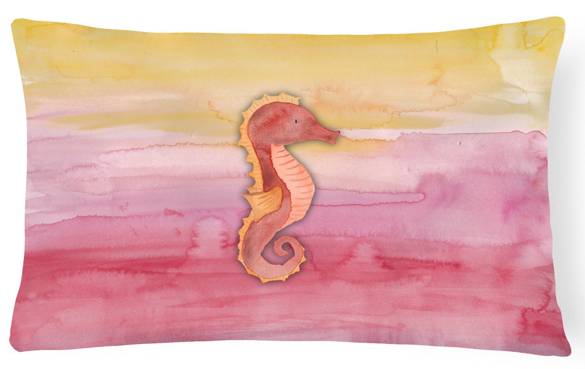 Seahorse Watercolor Canvas Fabric Decorative Pillow BB7425PW1216 by Caroline&#39;s Treasures