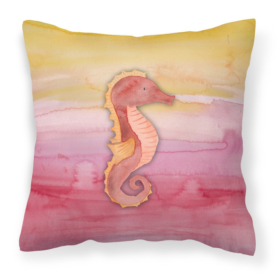 Seahorse Watercolor Fabric Decorative Pillow BB7425PW1818 by Caroline&#39;s Treasures