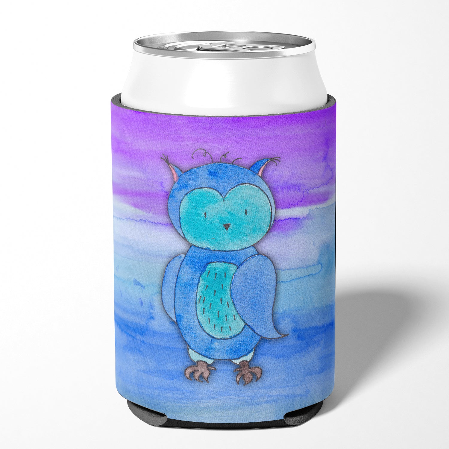 Blue Owl Watercolor Can or Bottle Hugger BB7426CC  the-store.com.