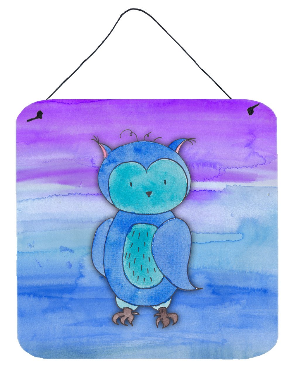 Blue Owl Watercolor Wall or Door Hanging Prints BB7426DS66 by Caroline&#39;s Treasures