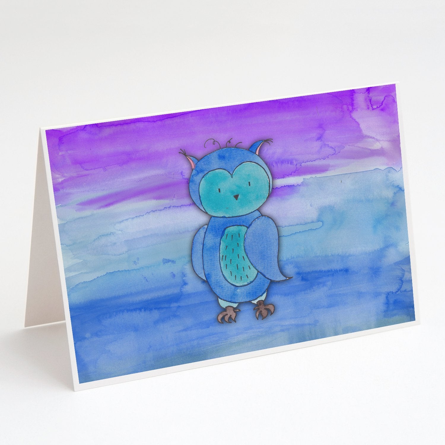 Buy this Blue Owl Watercolor Greeting Cards and Envelopes Pack of 8