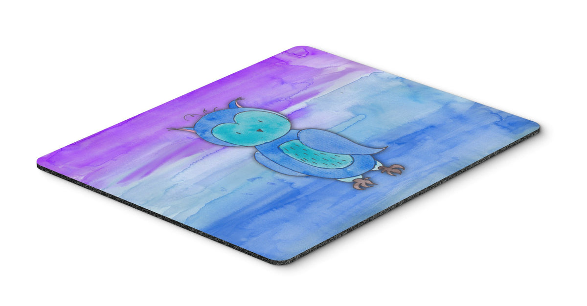 Blue Owl Watercolor Mouse Pad, Hot Pad or Trivet BB7426MP by Caroline&#39;s Treasures