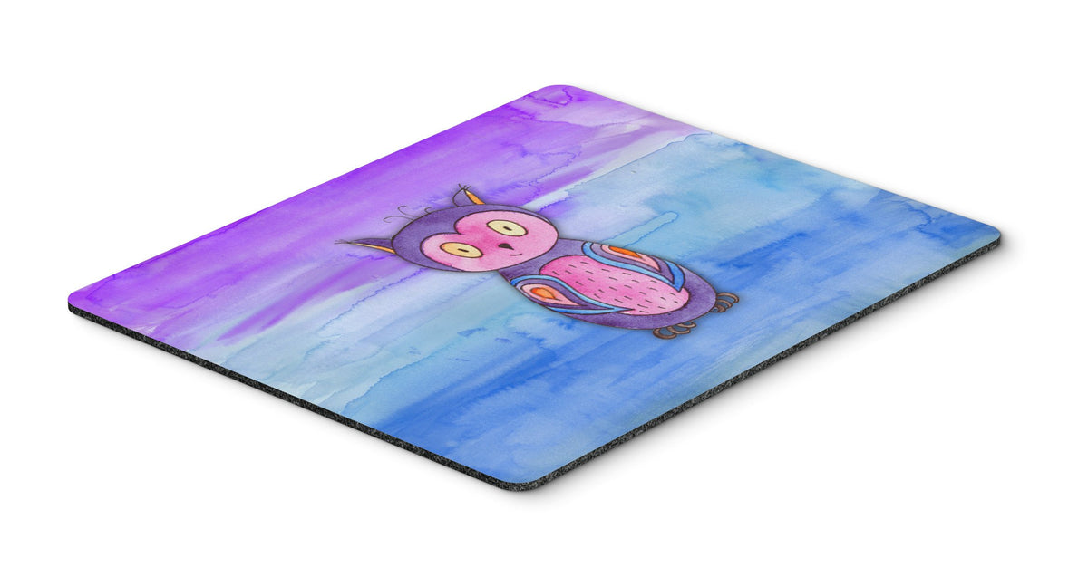 Pink and Purple Owl Watercolor Mouse Pad, Hot Pad or Trivet BB7427MP by Caroline&#39;s Treasures