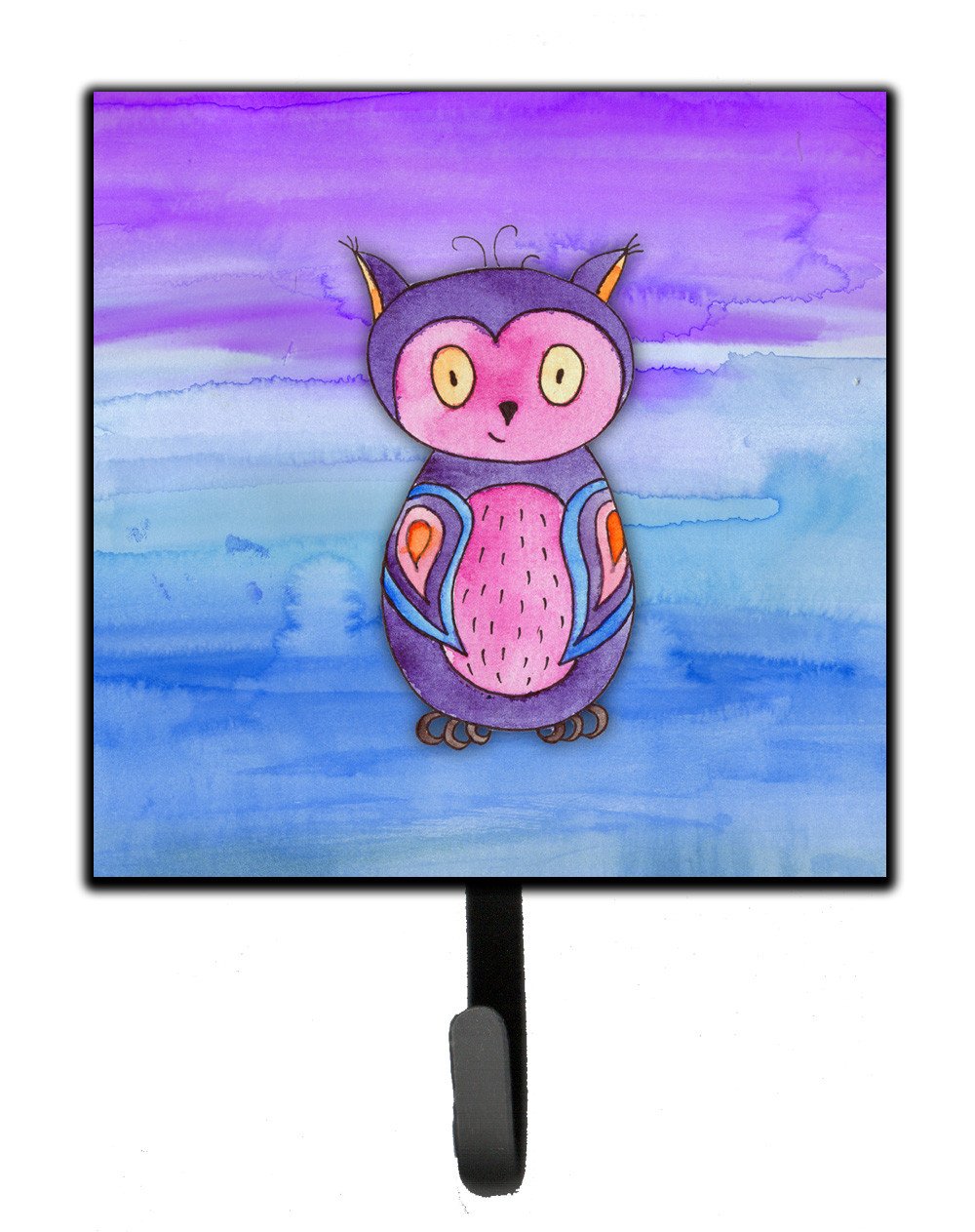 Pink and Purple Owl Watercolor Leash or Key Holder BB7427SH4 by Caroline&#39;s Treasures
