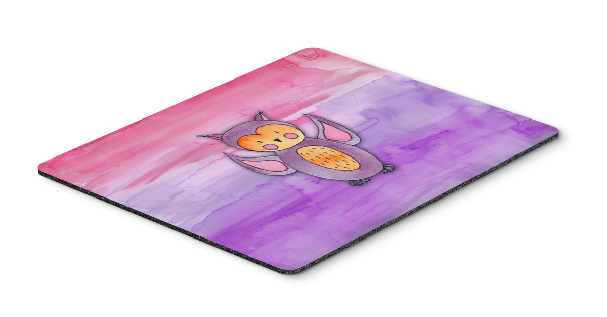 Pink and Purple Owl Watercolor Mouse Pad, Hot Pad or Trivet BB7428MP by Caroline&#39;s Treasures
