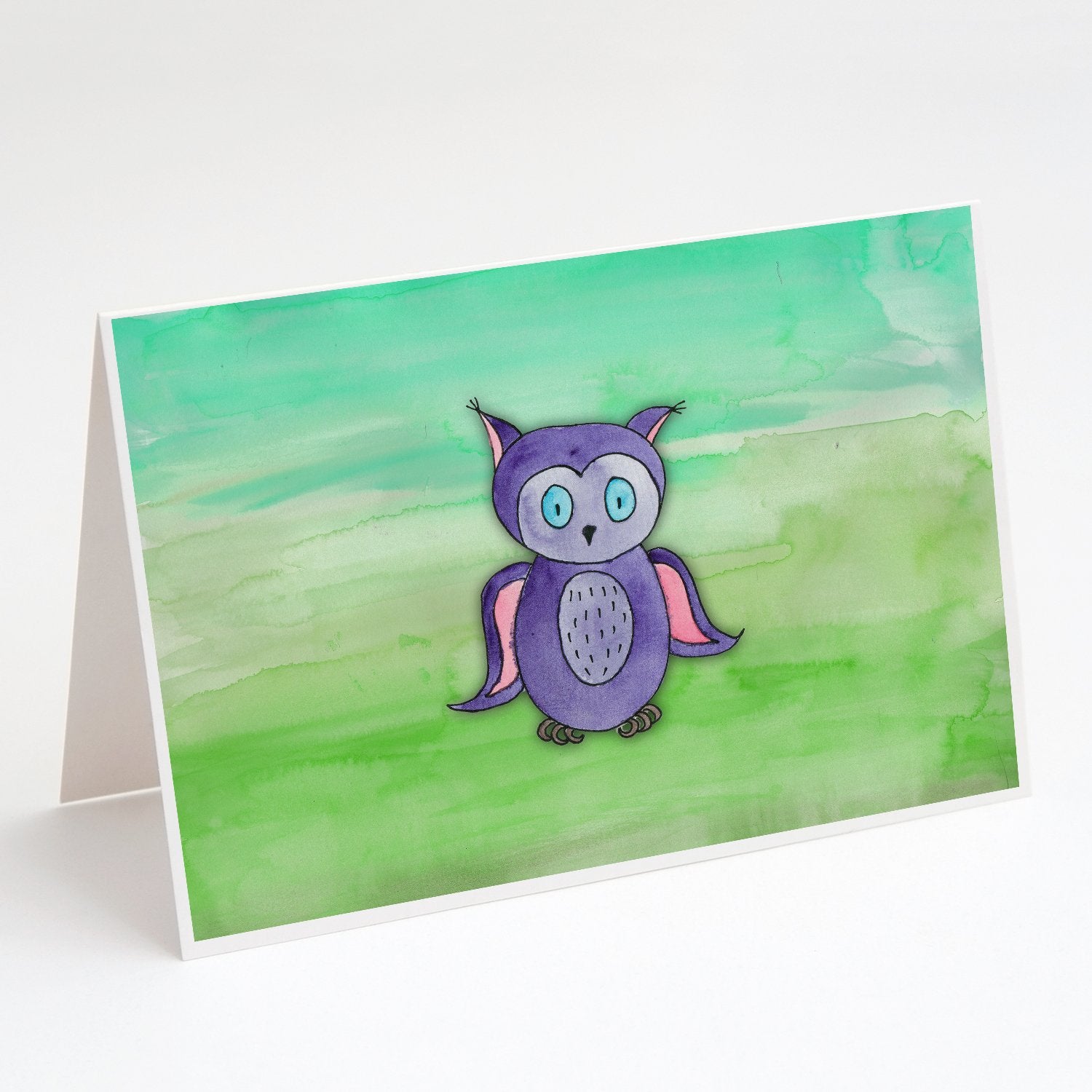 Buy this Purple Owl Watercolor Greeting Cards and Envelopes Pack of 8