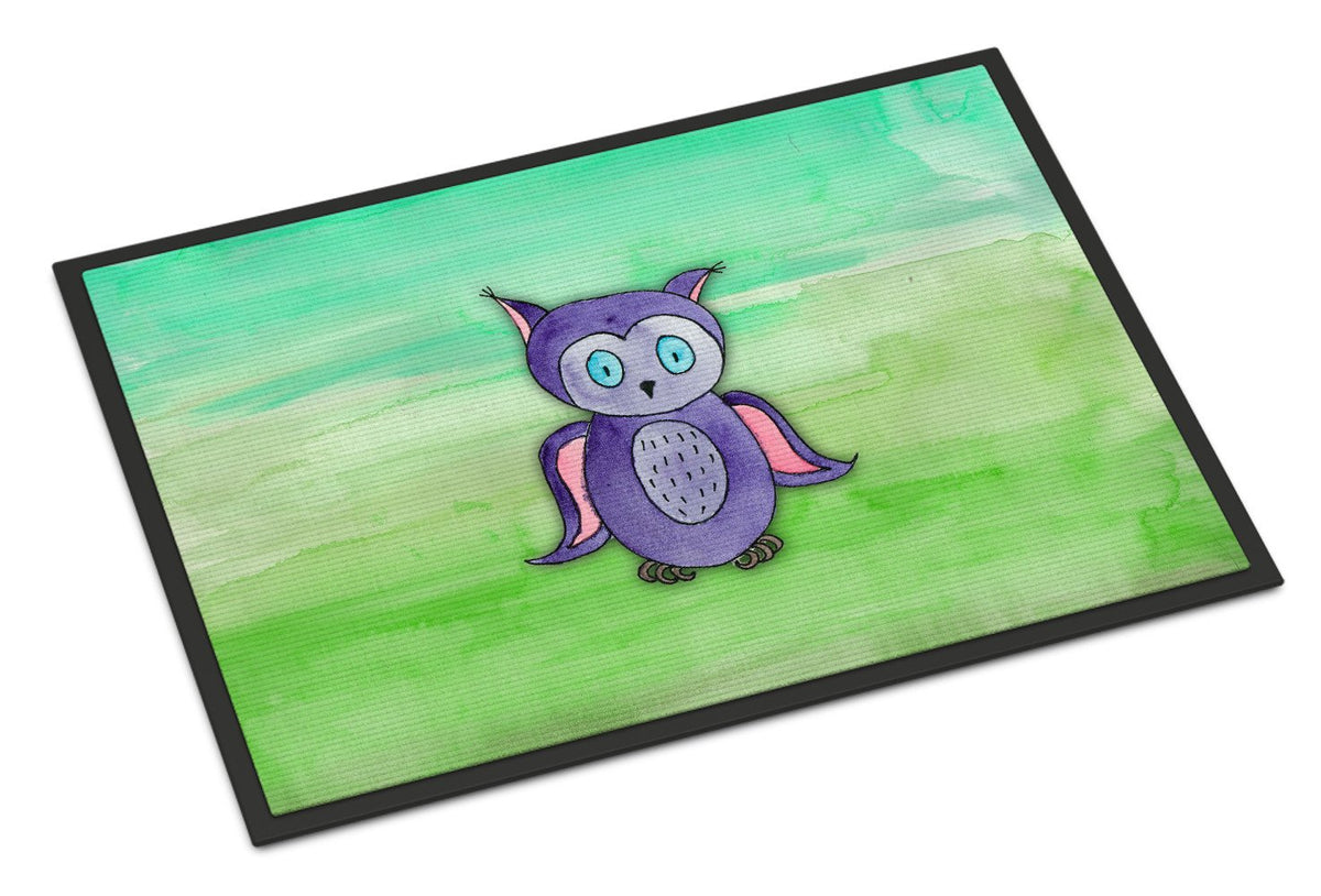 Purple Owl Watercolor Indoor or Outdoor Mat 24x36 BB7429JMAT by Caroline&#39;s Treasures