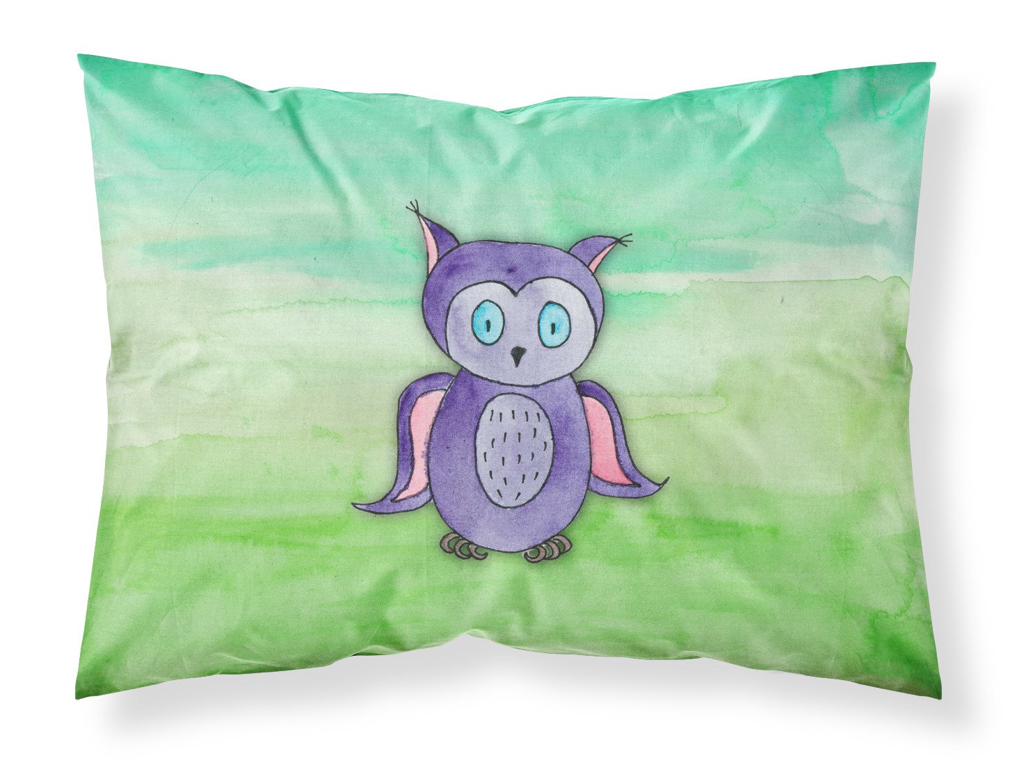 Purple Owl Watercolor Fabric Standard Pillowcase BB7429PILLOWCASE by Caroline's Treasures