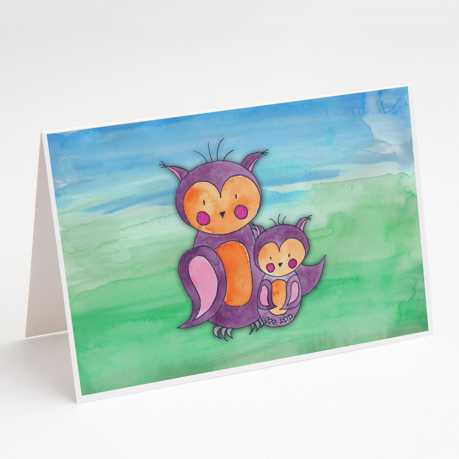 Buy this Momma and Baby Owl Watercolor Greeting Cards and Envelopes Pack of 8