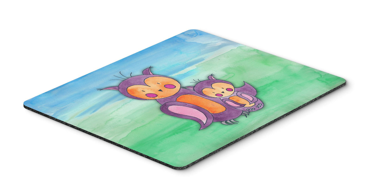 Momma and Baby Owl Watercolor Mouse Pad, Hot Pad or Trivet BB7430MP by Caroline&#39;s Treasures