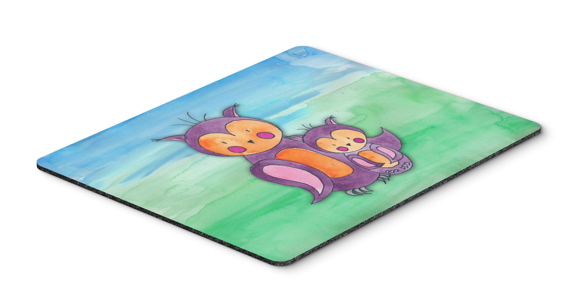 Momma and Baby Owl Watercolor Mouse Pad, Hot Pad or Trivet BB7430MP by Caroline's Treasures