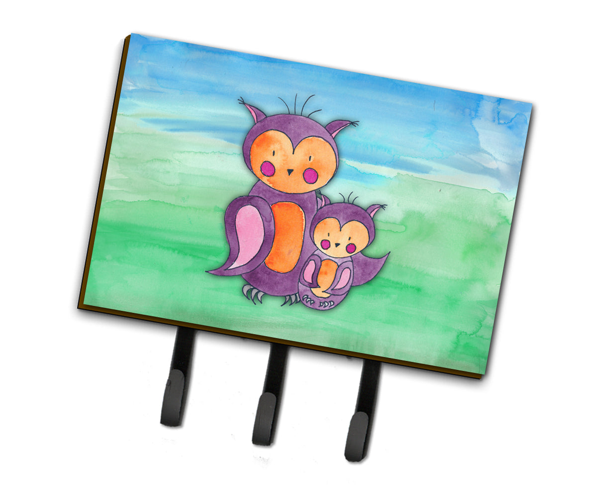 Momma and Baby Owl Watercolor Leash or Key Holder BB7430TH68