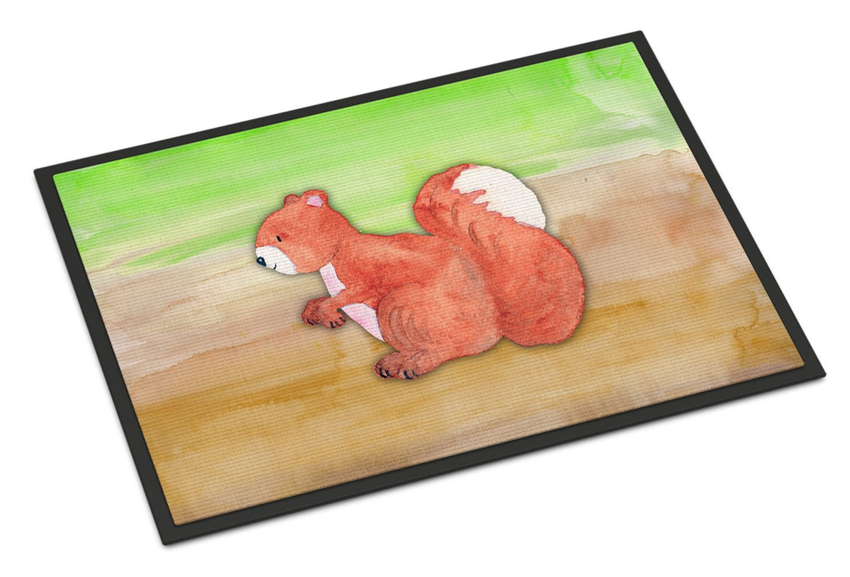 Squirrel Watercolor Indoor or Outdoor Mat 24x36 BB7431JMAT by Caroline&#39;s Treasures